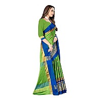 DHRUVI TRENDZ Cotton Silk Saree for Women DTS2155Parrot