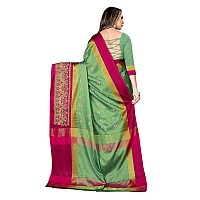 DHRUVI TRENDZ Cotton Silk Saree for Women DTS2155Green