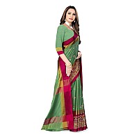 DHRUVI TRENDZ Cotton Silk Saree for Women DTS2155Green