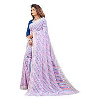 RAJESHWAR FASHION WITH RF Womens Rajasthani Style Leheriya Printed Georgette Saree For Women With Lace Border & Blouse(Purple_Multicolored_Free Size 6.30)