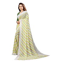 RAJESHWAR FASHION WITH RF Womens Lehriya Printed Georgette Saree For Women With Lace Border & Banglori Silk Blouse(Light Green_Multicolored_Free Size 6.30)