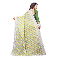 RAJESHWAR FASHION WITH RF Womens Lehriya Printed Georgette Saree For Women With Lace Border & Banglori Silk Blouse(Light Green_Multicolored_Free Size 6.30)