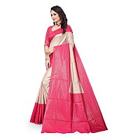 Shasmi Beige Womens Kanchipuram Art Silk Saree With Blouse Piece (KANCHIPURAM 2004 BEIGE PINK)