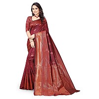 Shasmi Maroon Womens Kanchipuram Art Silk Saree With Blouse Piece (KANCHIPURAM 2012 MAROON)