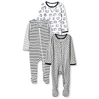 Tuddybuddy 100 Organic Cotton Multi Color Sleepsuitonesieromper For Baby Boy Baby Girl Preemiepremature Baby Pack Of 3 Pl