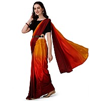 Amazon Brand - Anarva Polyester Ready To Wear Sarees For Women The Perfect Solution For Busy Lifestyles (Red)