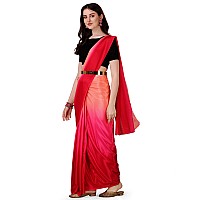 Amazon Brand - Anarva Polyester Ready To Wear Sarees For Women The Perfect Solution For Busy Lifestyles (Pink)