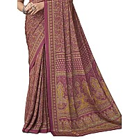 SIRIL Womens Printed Silk Crepe Saree with Unstitched Blouse Piece(2854S2401_Pink)