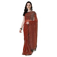 Granthva Fab Womens Embellished Silk Blend Fancy Saree with Blouse Piece (GF-330_Orange)