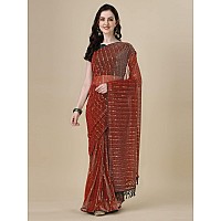 Granthva Fab Womens Embellished Silk Blend Fancy Saree with Blouse Piece (GF-330_Orange)