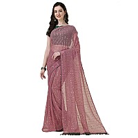 Granthva Fab Womens Embellished Silk Blend Fancy Saree with Blouse Piece (GF-331_Peach Pink)