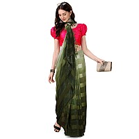 Granthva Fab Womens Embellished Silk Blend Fancy Saree with Blouse Piece GF322Olive Geen and Green