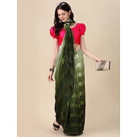 Granthva Fab Womens Embellished Silk Blend Fancy Saree with Blouse Piece GF322Olive Geen and Green