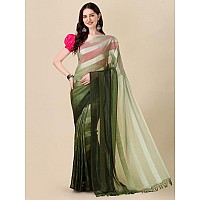 Granthva Fab Womens Embellished Silk Blend Fancy Saree with Blouse Piece GF322Olive Geen and Green