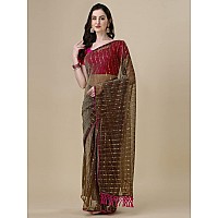 Granthva Fab Womens Embellished Silk Blend Fancy Saree with Blouse Piece GF334Brown