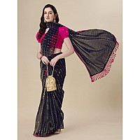 Granthva Fab Womens Embellished Silk Blend Fancy Saree with Blouse Piece GF333Navy Blue