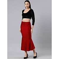 Shreeji Designer Cotton Lycra Blended Saree Shapewear Petticoat Fully Stretchable for Women Petticoat Skirts for Women Shape Wear Dress for Saree (M, Red)