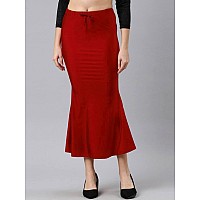 Shreeji Designer Cotton Lycra Blended Saree Shapewear Petticoat Fully Stretchable for Women Petticoat Skirts for Women Shape Wear Dress for Saree (M, Red)