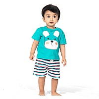 Ariel Baby Boys Baby Girls Cotton Printed Round Neck Half Sleeve Tshirt Short Trendy Summer Clothing Setsarbhalfss03Whi