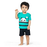 Ariel Baby Boys Baby Girls Cotton Printed Round Neck Half Sleeve Tshirt Short Trendy Summer Clothing Setsarbhalfss1218H