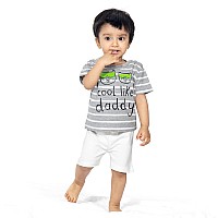 Ariel Baby Boys Baby Girls Cotton Printed Round Neck Half Sleeve Tshirt Short Trendy Summer Clothing Setsarbhalfss69Gre