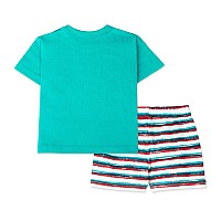 Ariel Baby Boys Baby Girls Cotton Printed Round Neck Half Sleeve Tshirt Short Trendy Summer Clothing Setsarbhalfssnbwhi