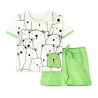 Ariel Baby Boys Baby Girls Cotton Printed Round Neck Half Sleeve Tshirt Short Trendy Summer Clothing Setsarbhalfssnbcro