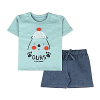 Ariel Baby Boys Baby Girls Cotton Printed Round Neck Half Sleeve Tshirt Short Trendy Summer Clothing Setsarbhalfss1218O