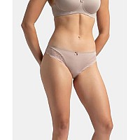 Jockey 1813 Womens Medium Coverage Soft Touch Microfiber Nylon Elastane Stretch Mid Waist Lace Styled Bikini With Stayfresh Trea