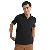 Damensch Constant Mens Alldegree Thermoregulating Pique 500 Day Polo Tshirt 2 Btn Pack Of 1Jet Blacksmall