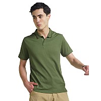 Damensch Constant Mens Alldegree Thermoregulating Pique 500 Day Polo Tshirt 2 Btn Pack Of 1Forest Greenmedium