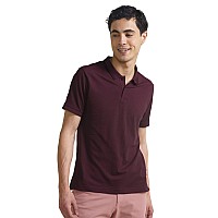 Damensch Constant Mens Alldegree Thermoregulating Pique 500 Day Polo Tshirt 2 Btn Pack Of 1Loyal Maroonlarge