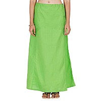 JISB Womens Cotton Saree inskirt Petticoat Light Green XLarge