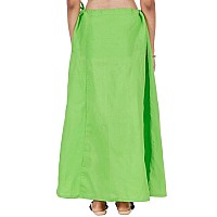 JISB Womens Cotton Saree inskirt Petticoat Light Green XLarge