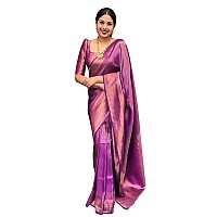 Yashika Womens Art Silk Standard Length Saree (Nistha Purple