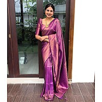 Yashika Womens Art Silk Standard Length Saree (Nistha Purple