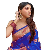 C J Enterprise Womens Banarasi Pure Kanjivaram Silk Saree Soft Wear Pattu Sarees Cotton Latest Sari With Blouse Piece for Weddin