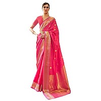 SWORNOF Womens Kanjivaram Soft Silk Saree Patola saree With Blouse Piece RANI