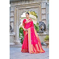 SWORNOF Womens Kanjivaram Soft Silk Saree Patola saree With Blouse Piece RANI