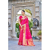 SWORNOF Womens Kanjivaram Soft Silk Saree Patola saree With Blouse Piece RANI