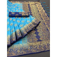 iZibra Kanjivaram Silk Saree Wedding Sarees for Women Banarasi Original Kanchipuram Pure Sadi Pattu Sari With Blouse Piece 2023