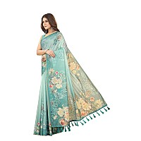 Enthone Womens Chanderi Tissue Silk Saree With Unstiched Blouse Piece SzWAir1528 Blue