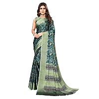 Yashika Womens Rangoli Chiffon Saree with Blouse Piece PARIKA LIGHT GREEN