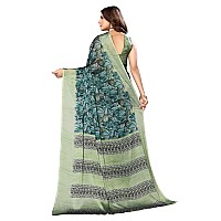 Yashika Womens Rangoli Chiffon Saree with Blouse Piece PARIKA LIGHT GREEN