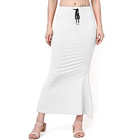 Chetmika Saree Shapewear for Women - Pure Cotton Lycra - Comfortable and Versatile Saree Petticoat Shapewear (White, 2XL)