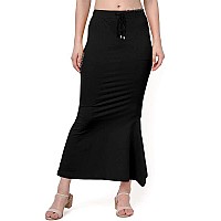 Chetmika Saree Shapewear for Women Pure Cotton Lycra Comfortable and Versatile Saree Petticoat Shapewear Black L