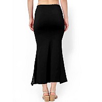 Chetmika Saree Shapewear for Women Pure Cotton Lycra Comfortable and Versatile Saree Petticoat Shapewear Black L