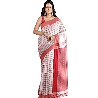 Sareekatha Womens Hand weaved Fish Motive Allover work Pure Cotton Khadi Saree with Contrast Blouse Piece (Red)