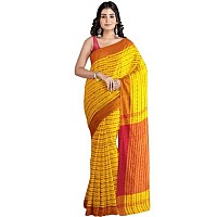 Sareekatha Womens Hand weaved Fish Motive Allover work Pure Cotton Khadi Saree with Contrast Blouse Piece Yellow