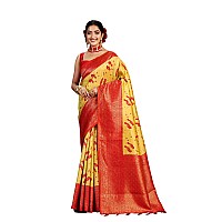 MIMOSA Womens Woven Design Kanjivaram Style Art Silk Saree With Blouse Piece Sa0000899Gd Golden